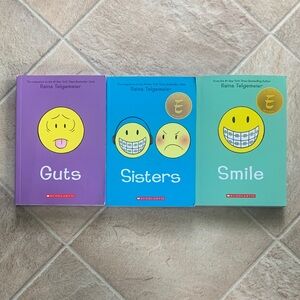 Scholastic Graphic Novel Trio - Purple, Blue, Green Covers